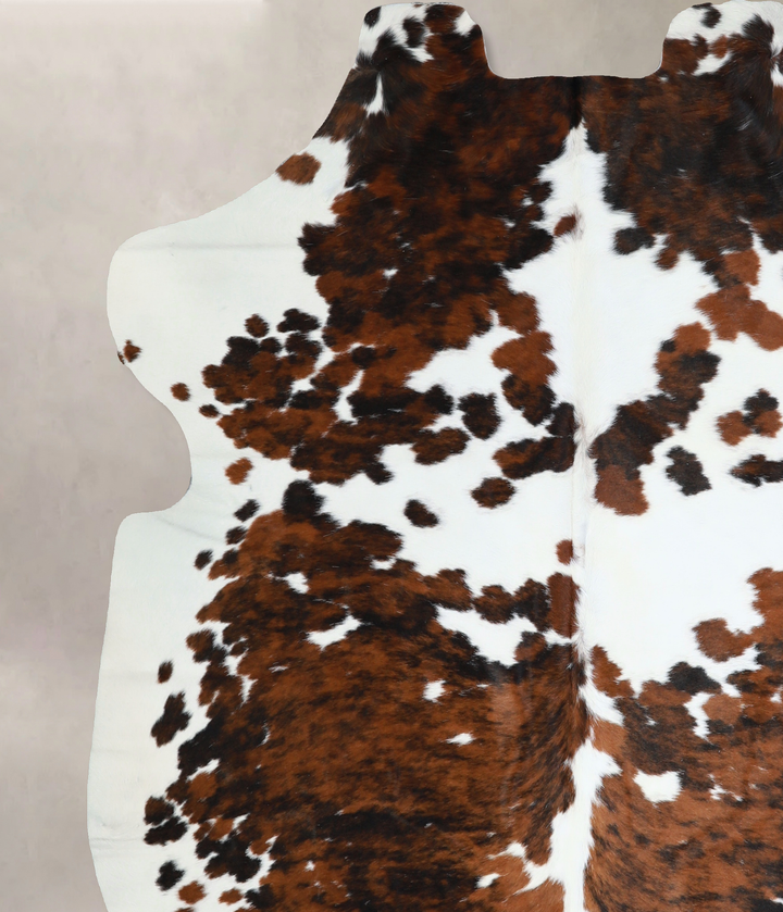 Tricolor X-Large European Cowhide Rug 6'9"H x 6'3"W #A41032 by Hudson Hides