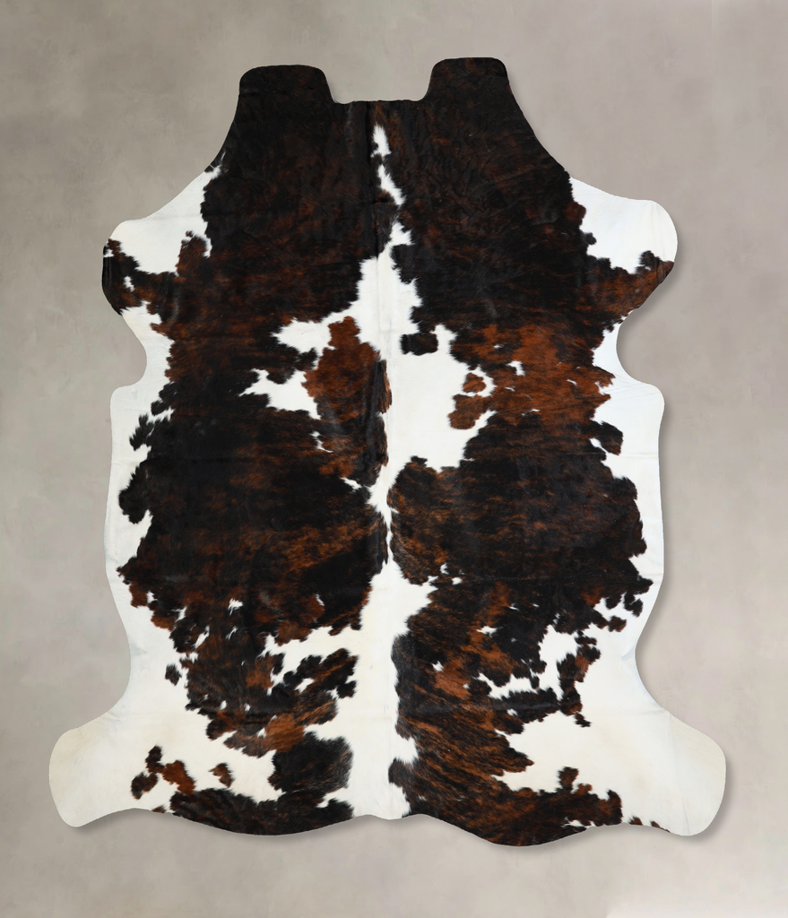 Tricolor X-Large European Cowhide Rug 6'10"H x 6'7"W #A41034 by Hudson Hides