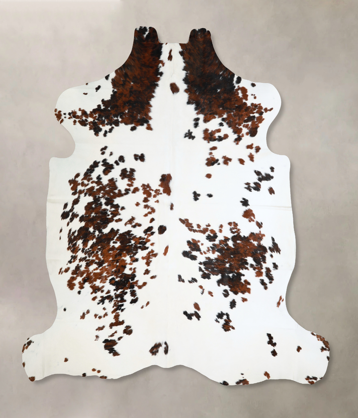 Tricolor X-Large European Cowhide Rug 6'9"H x 6'8"W #A41036 by Hudson Hides