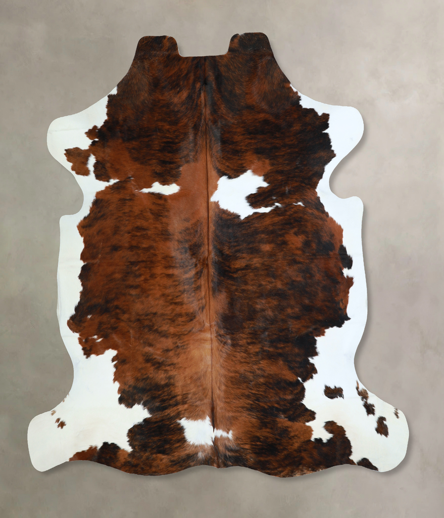 Tricolor X-Large European Cowhide Rug 6'9"H x 6'7"W #A41037 by Hudson Hides