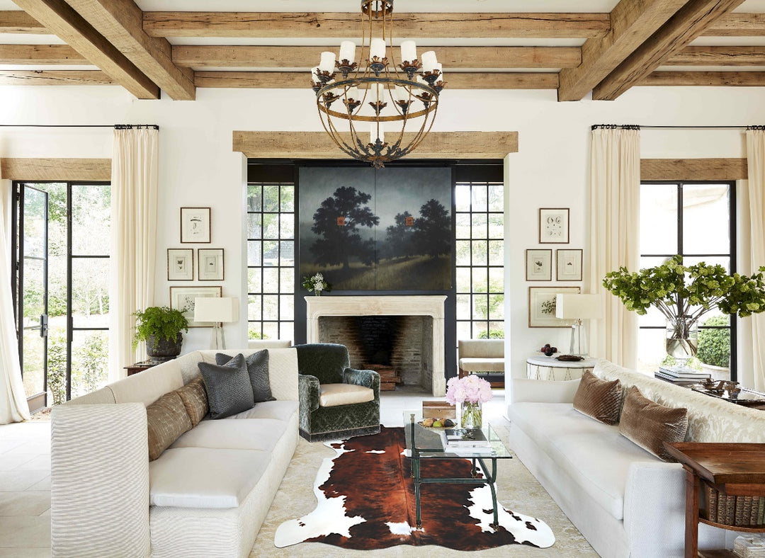 Tricolor X-Large European Cowhide Rug 6'9"H x 6'7"W #A41037 by Hudson 