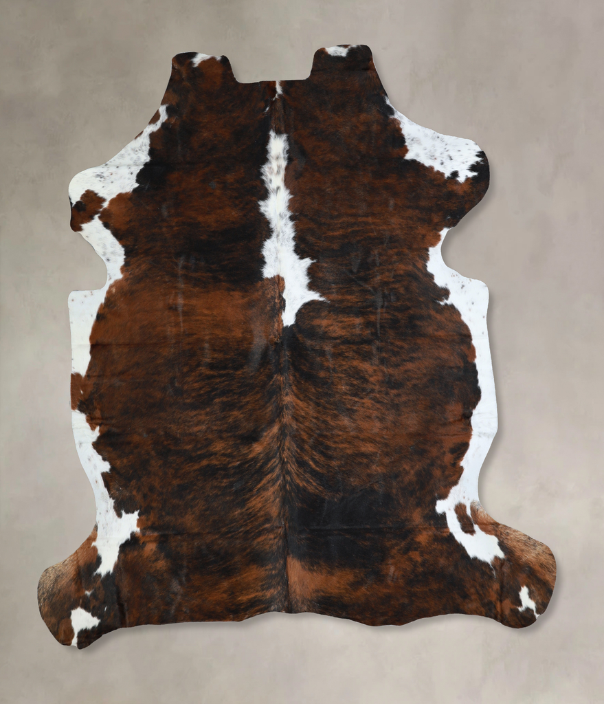 Tricolor X-Large European Cowhide Rug 6'8"H x 6'3"W #A41038 by Hudson Hides