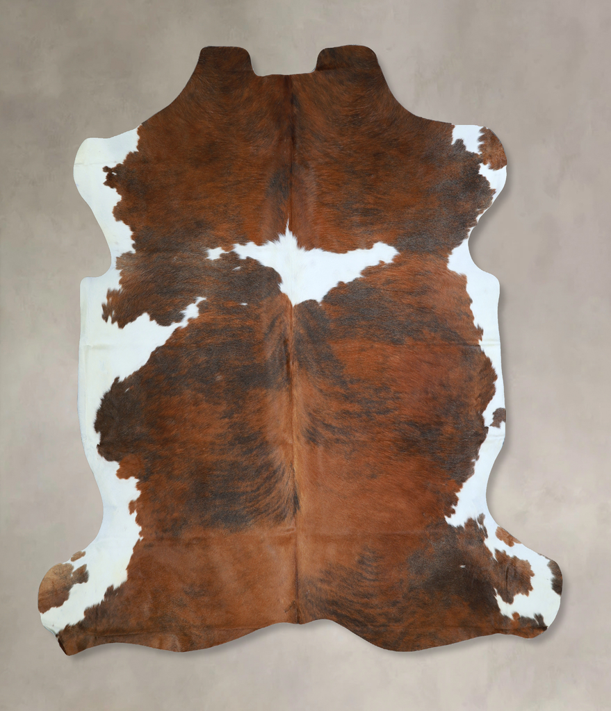 Tricolor X-Large European Cowhide Rug 7'0"H x 7'0"W #A41045 by Hudson Hides