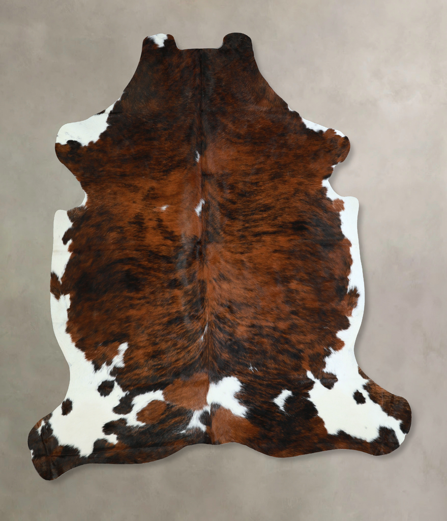 Tricolor X-Large European Cowhide Rug 7'4"H x 6'3"W #A41046 by Hudson Hides