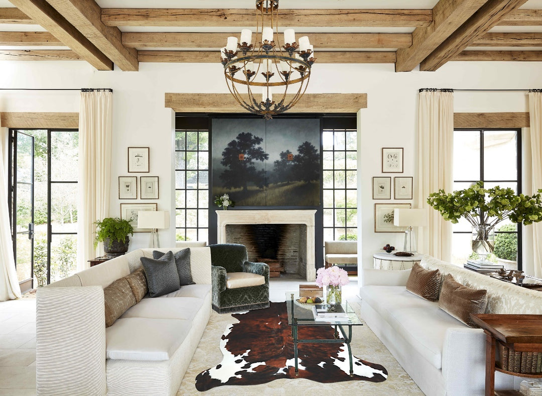 Tricolor X-Large European Cowhide Rug 7'4"H x 6'3"W #A41046 by Hudson 