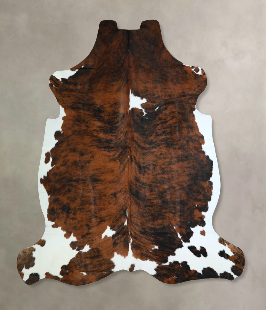 Tricolor X-Large European Cowhide Rug 7'1"H x 6'11"W #A41053 by Hudson Hides