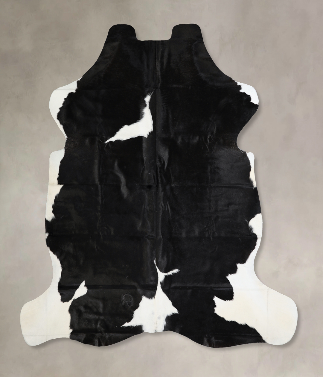 Black and White X-Large Brazilian Cowhide Rug 7'0"H x 6'9"W #A41058 by
