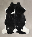 Black and White X-Large Brazilian Cowhide Rug 7'0"H x 6'9"W #A41058 by Hudson Hides