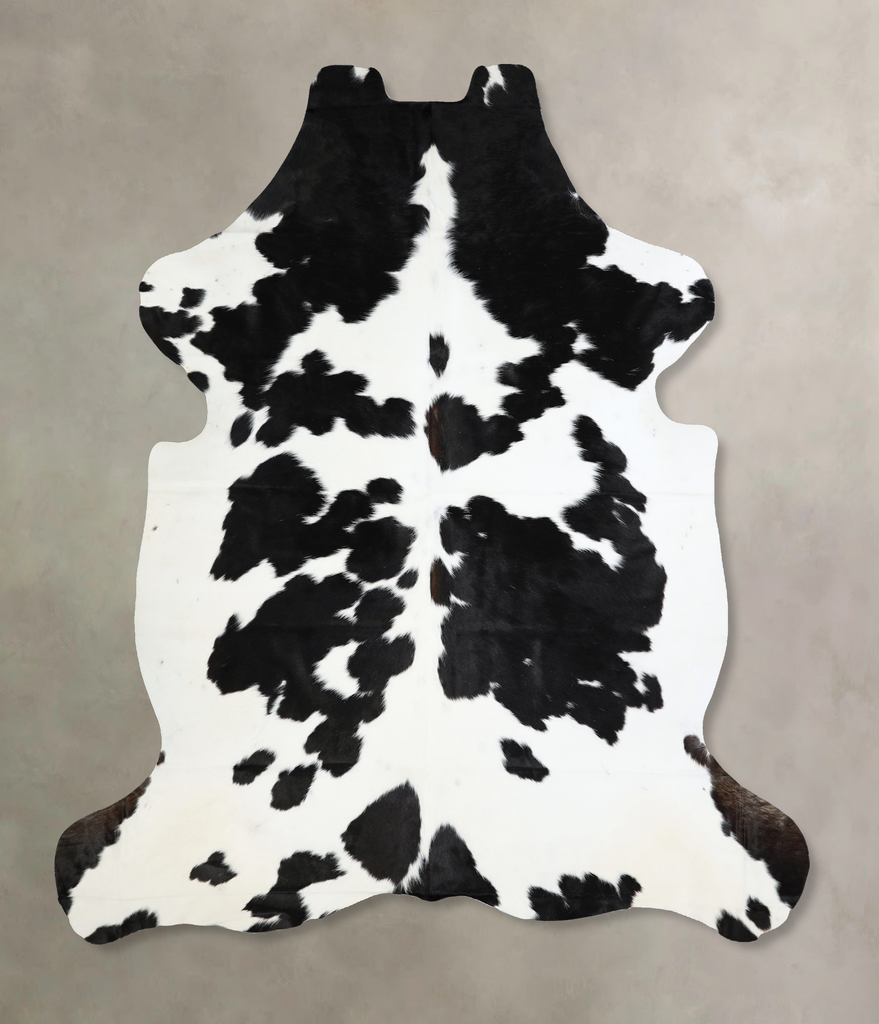 Black and White X-Large Brazilian Cowhide Rug 7'1"H x 6'5"W #A41060 by Hudson Hides