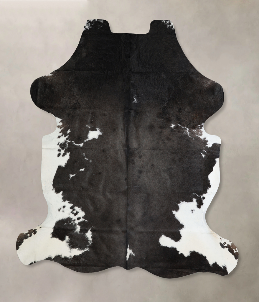 Black and White X-Large Brazilian Cowhide Rug 7'1"H x 6'4"W #A41061 by Hudson Hides