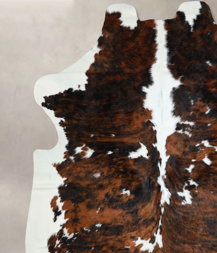Tricolor X-Large European Cowhide Rug 7'3"H x 6'9"W #A41070 by Hudson Hides