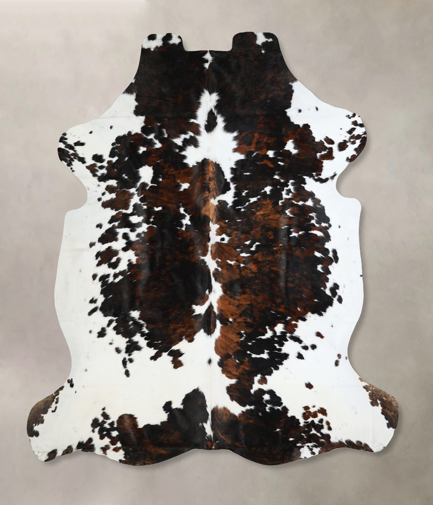 Tricolor X-Large European Cowhide Rug 7'4"H x 6'8"W #A41071 by Hudson Hides