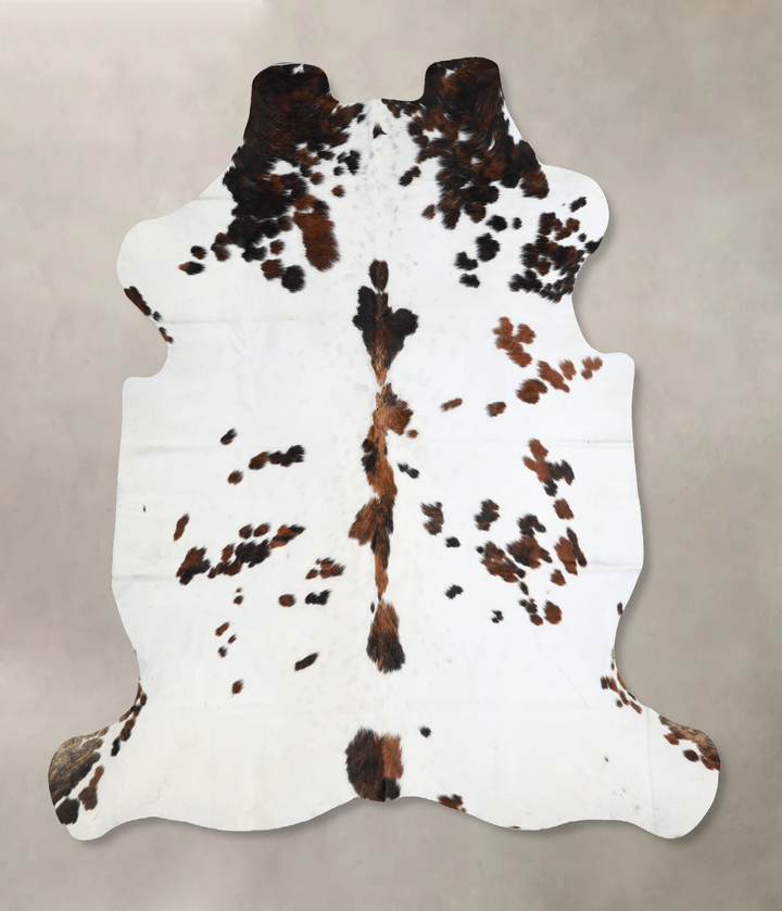 Tricolor Large European Cowhide Rug 6'4"H x 6'2"W #A41083 by Hudson Hides