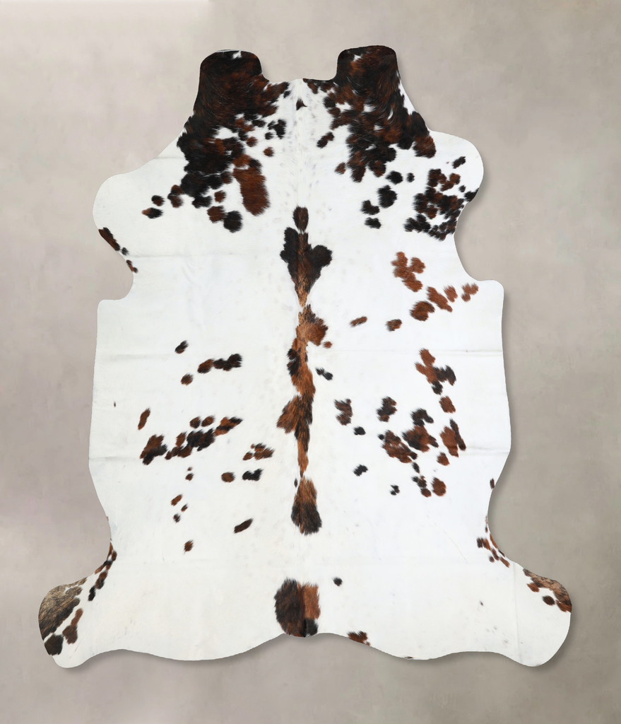 Tricolor Large European Cowhide Rug 6'4"H x 6'2"W #A41083 by Hudson Hides