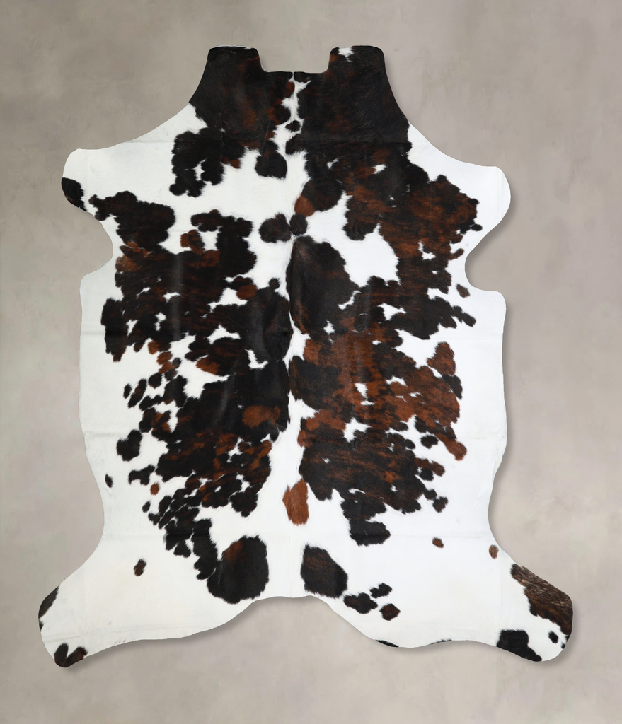 Tricolor X-Large European Cowhide Rug 6'6"H x 6'3"W #A41086 by Hudson Hides