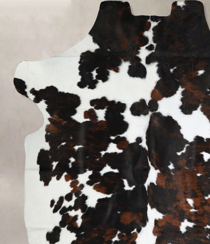 Tricolor X-Large European Cowhide Rug 6'6"H x 6'3"W #A41086 by Hudson Hides