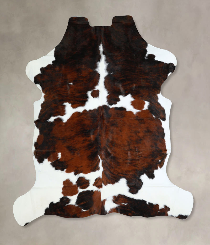 Tricolor X-Large European Cowhide Rug 6'9"H x 6'4"W #A41087 by Hudson Hides