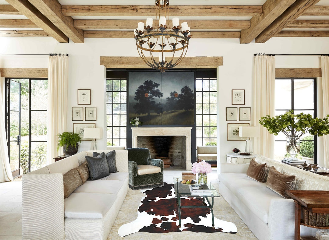 Tricolor X-Large European Cowhide Rug 6'9"H x 6'4"W #A41087 by Hudson 