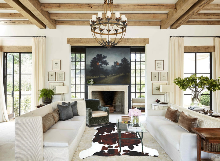 Tricolor X-Large European Cowhide Rug 6'9"H x 6'4"W #A41087 by Hudson Hides