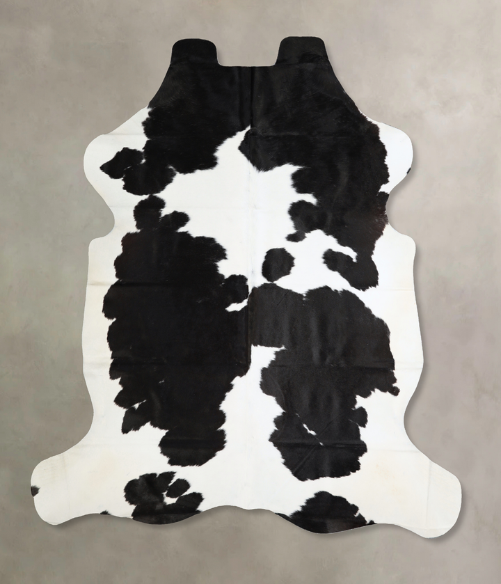 Black and White X-Large Brazilian Cowhide Rug 7'1"H x 6'3"W #A41091 by Hudson Hides