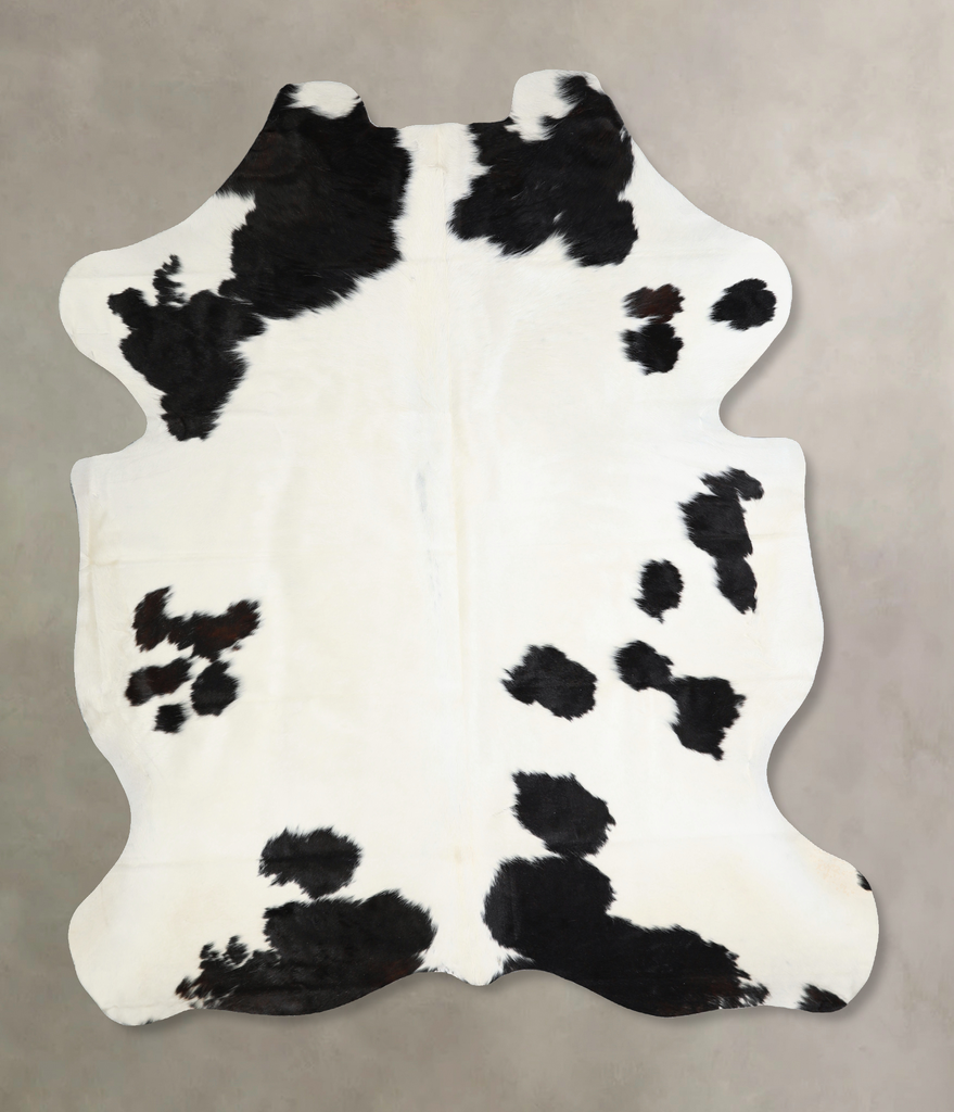 Black and White X-Large Brazilian Cowhide Rug 7'1"H x 5'11"W #A41092 by Hudson Hides