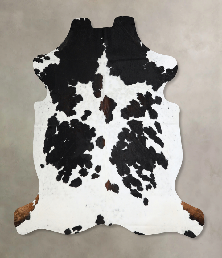 Black and White X-Large Brazilian Cowhide Rug 7'3"H x 6'10"W #A41095 by Hudson Hides