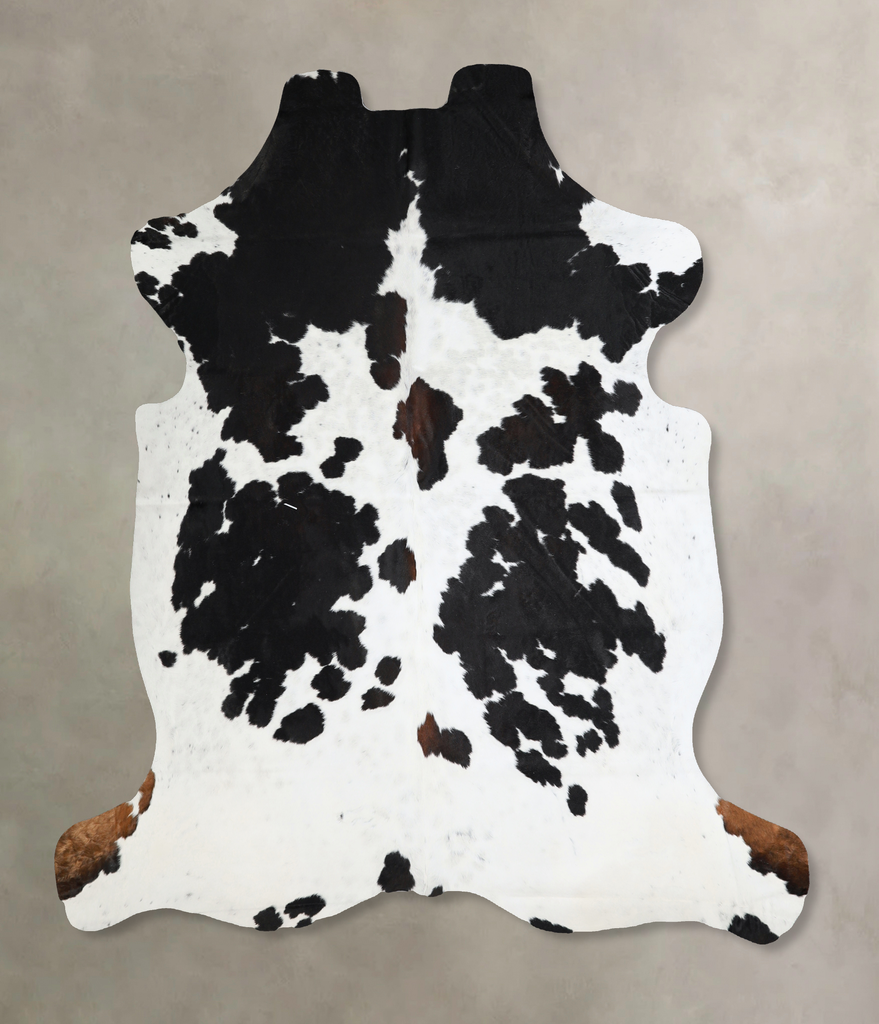 Black and White X-Large Brazilian Cowhide Rug 7'3"H x 6'10"W #A41095 by Hudson Hides