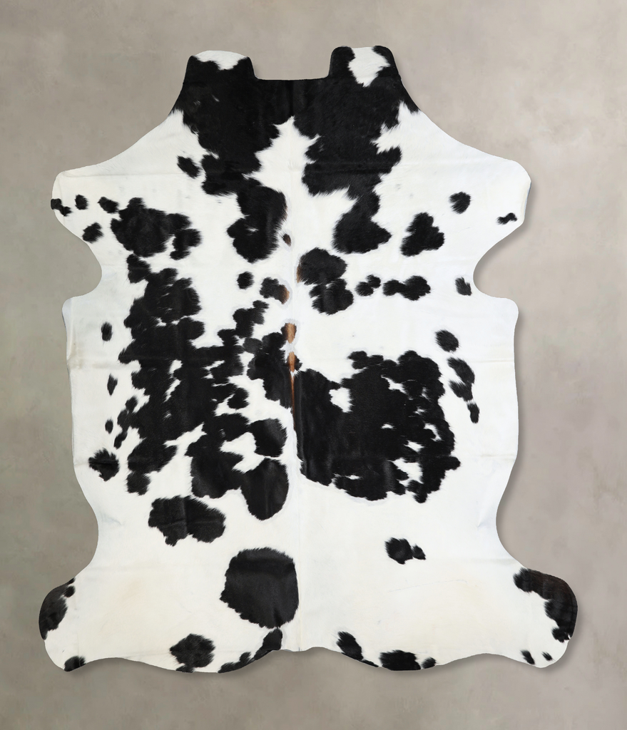 Black and White X-Large Brazilian Cowhide Rug 7'3"H x 6'9"W #A41097 by Hudson Hides