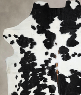 Black and White X-Large Brazilian Cowhide Rug 7'3"H x 6'9"W #A41097 by Hudson Hides