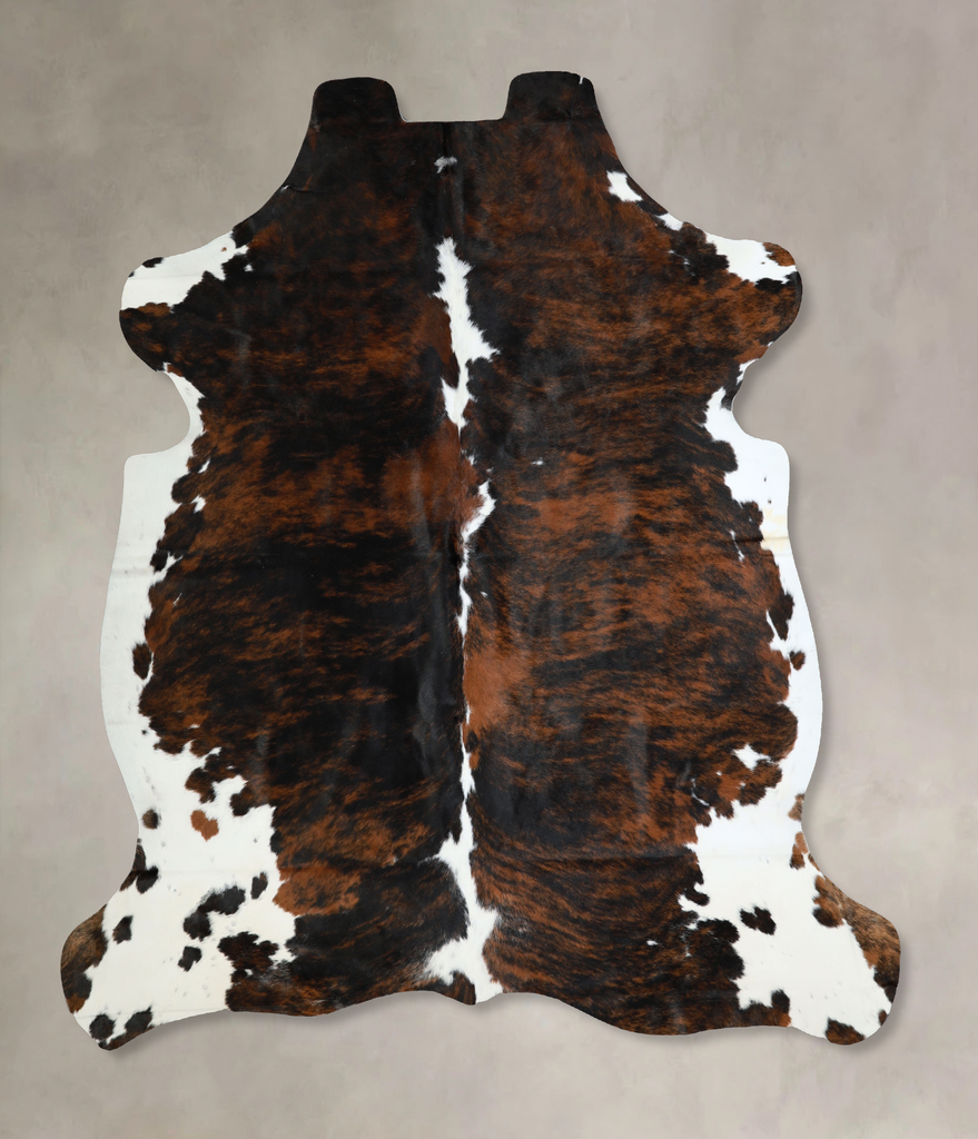 Tricolor X-Large European Cowhide Rug 6'11"H x 6'3"W #A41099 by Hudson Hides