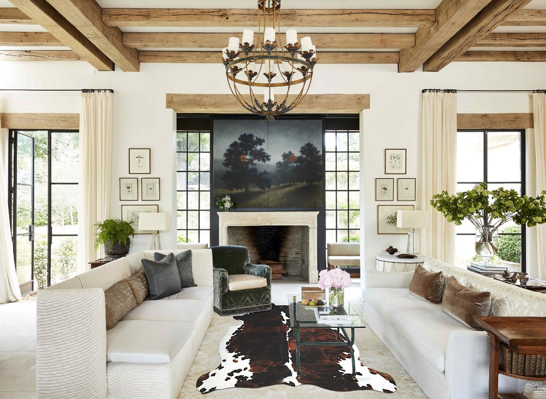 Tricolor X-Large European Cowhide Rug 6'11"H x 6'3"W #A41099 by Hudson