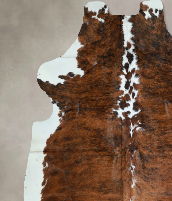 Tricolor X-Large European Cowhide Rug 7'1"H x 6'7"W #A41101 by Hudson Hides
