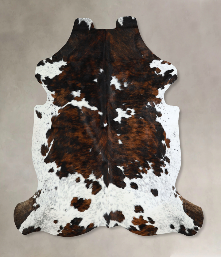 Tricolor X-Large European Cowhide Rug 7'2"H x 6'8"W #A41104 by Hudson Hides