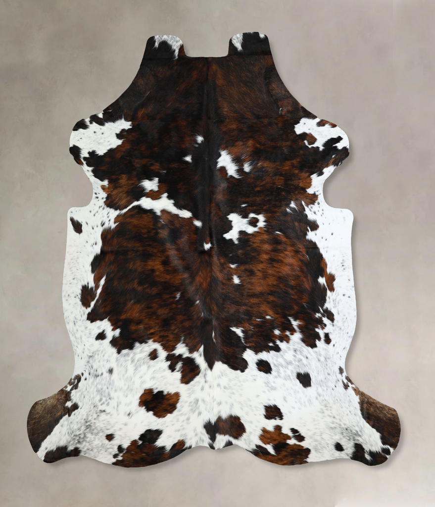 Tricolor X-Large European Cowhide Rug 7'2"H x 6'8"W #A41104 by Hudson Hides