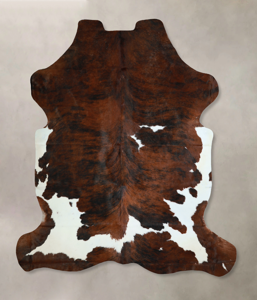 Tricolor X-Large European Cowhide Rug 7'4"H x 6'4"W #A41106 by Hudson Hides