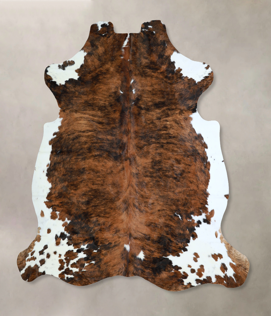 Tricolor X-Large European Cowhide Rug 7'2"H x 6'6"W #A41116 by Hudson Hides