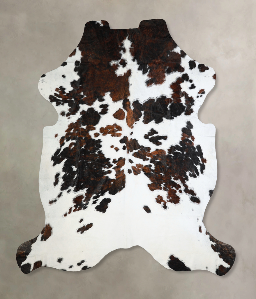 Tricolor XX-Large European Cowhide Rug 7'11"H x 6'11"W #A41119 by Hudson Hides