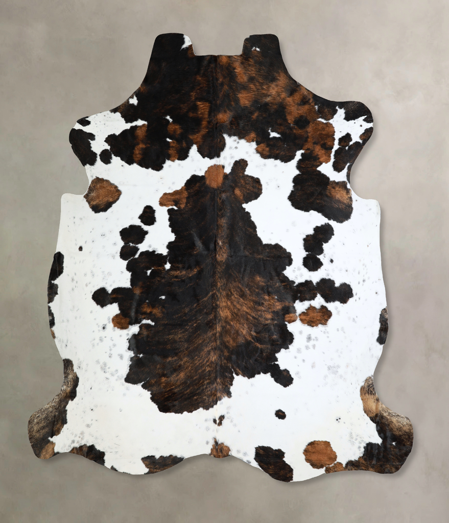 Tricolor XX-Large European Cowhide Rug 7'6"H x 7'1"W #A41120 by Hudson Hides