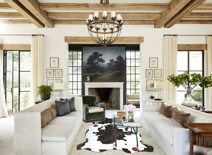 Tricolor XX-Large European Cowhide Rug 7'6"H x 7'1"W #A41120 by Hudson Hides