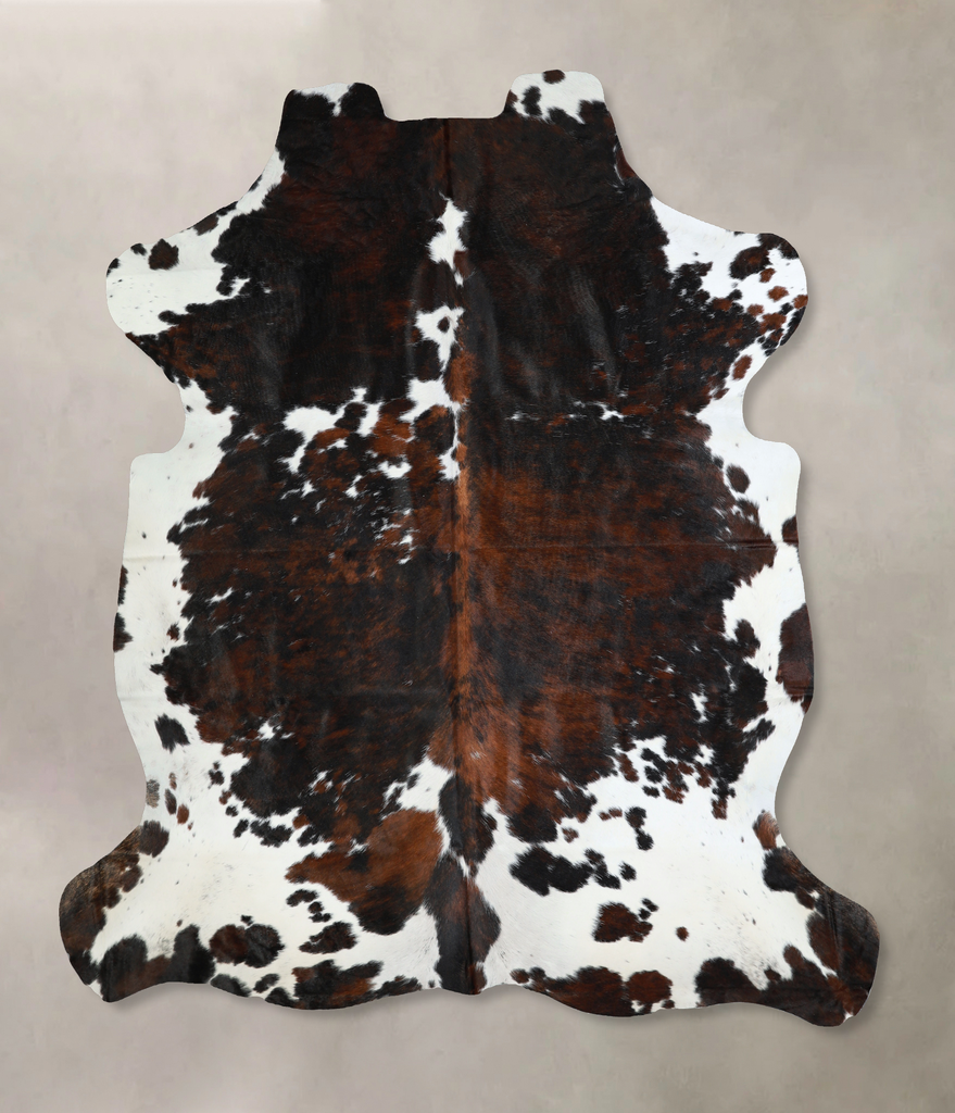 Tricolor X-Large European Cowhide Rug 7'4"H x 6'6"W #A41121 by Hudson Hides