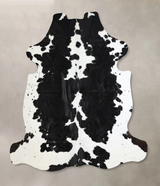 Black and White X-Large Brazilian Cowhide Rug 7'1"H x 6'8"W #A41126 by Hudson Hides