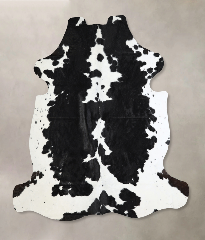 Black and White X-Large Brazilian Cowhide Rug 7'1"H x 6'8"W #A41126 by Hudson Hides