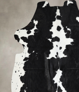 Black and White X-Large Brazilian Cowhide Rug 7'1"H x 6'8"W #A41126 by Hudson Hides