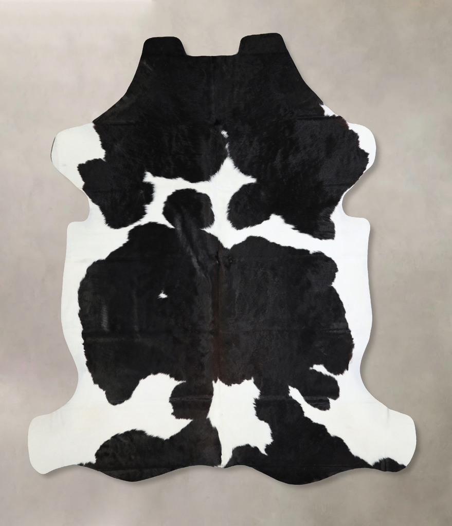 Black and White X-Large Brazilian Cowhide Rug 7'1"H x 6'6"W #A41127 by Hudson Hides