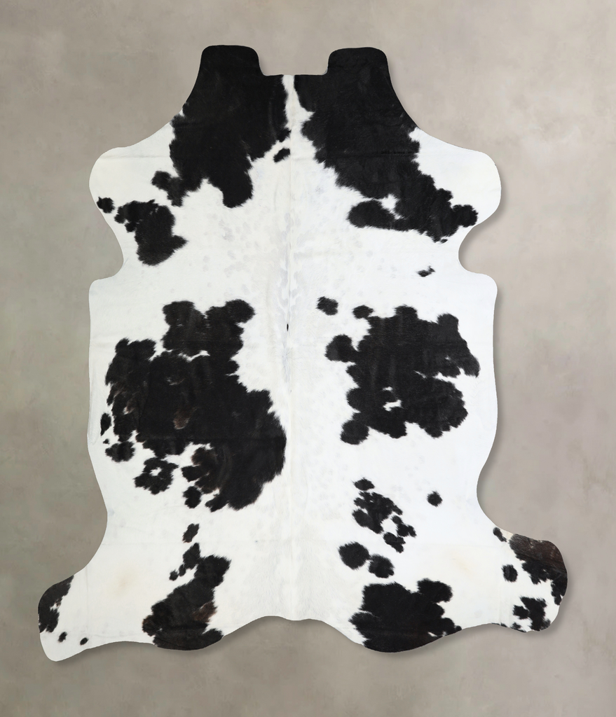 Black and White XX-Large Brazilian Cowhide Rug 7'2"H x 7'0"W #A41128 by Hudson Hides
