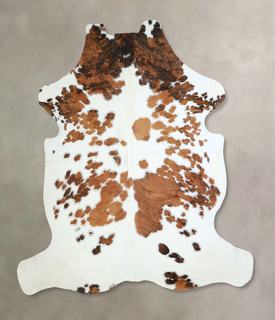 Tricolor X-Large European Cowhide Rug 7'1"H x 6'4"W #A41130 by Hudson Hides