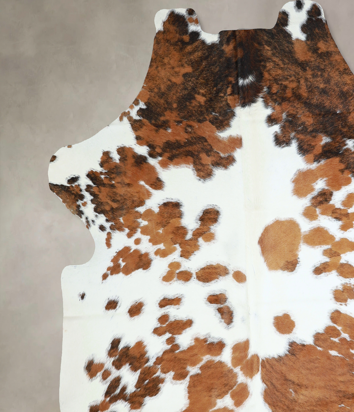 Tricolor X-Large European Cowhide Rug 7'1"H x 6'4"W #A41130 by Hudson Hides