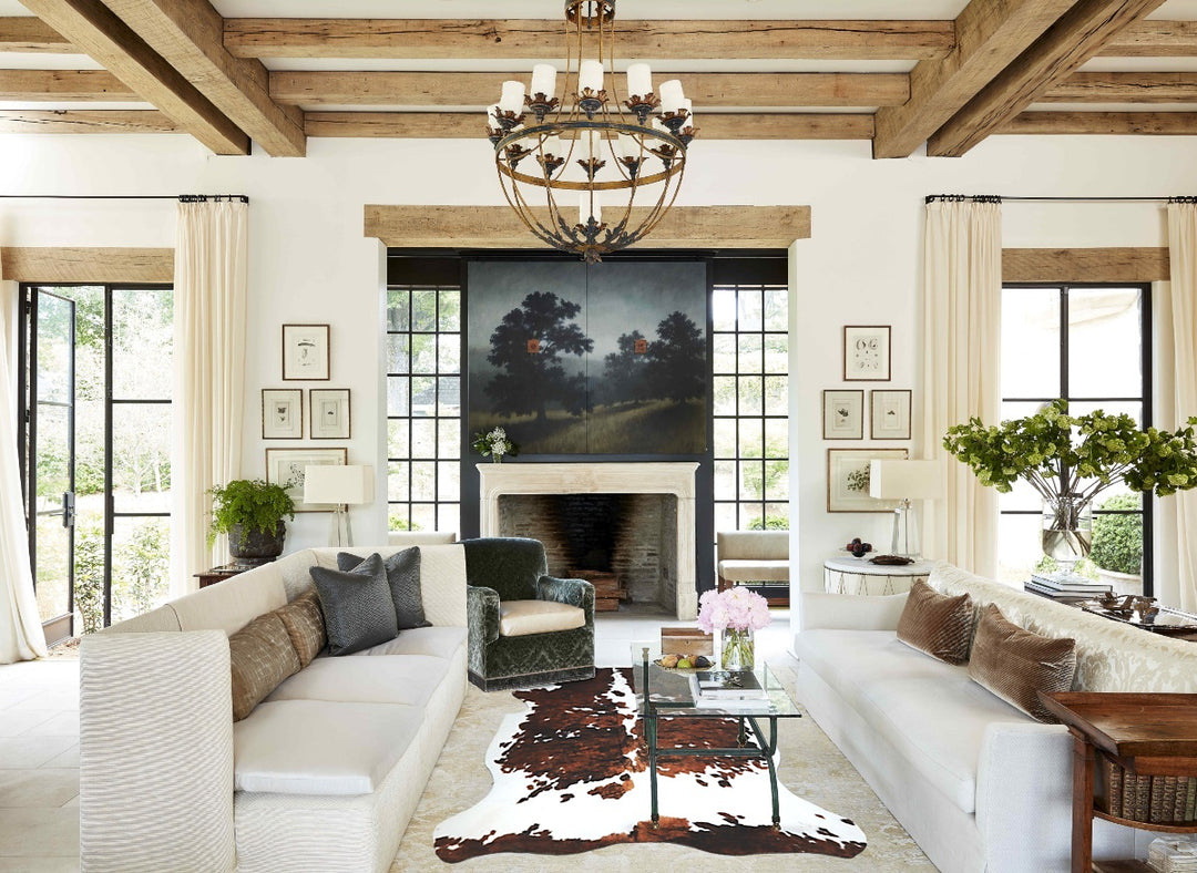 Tricolor X-Large European Cowhide Rug 7'3"H x 5'10"W #A41132 by Hudson