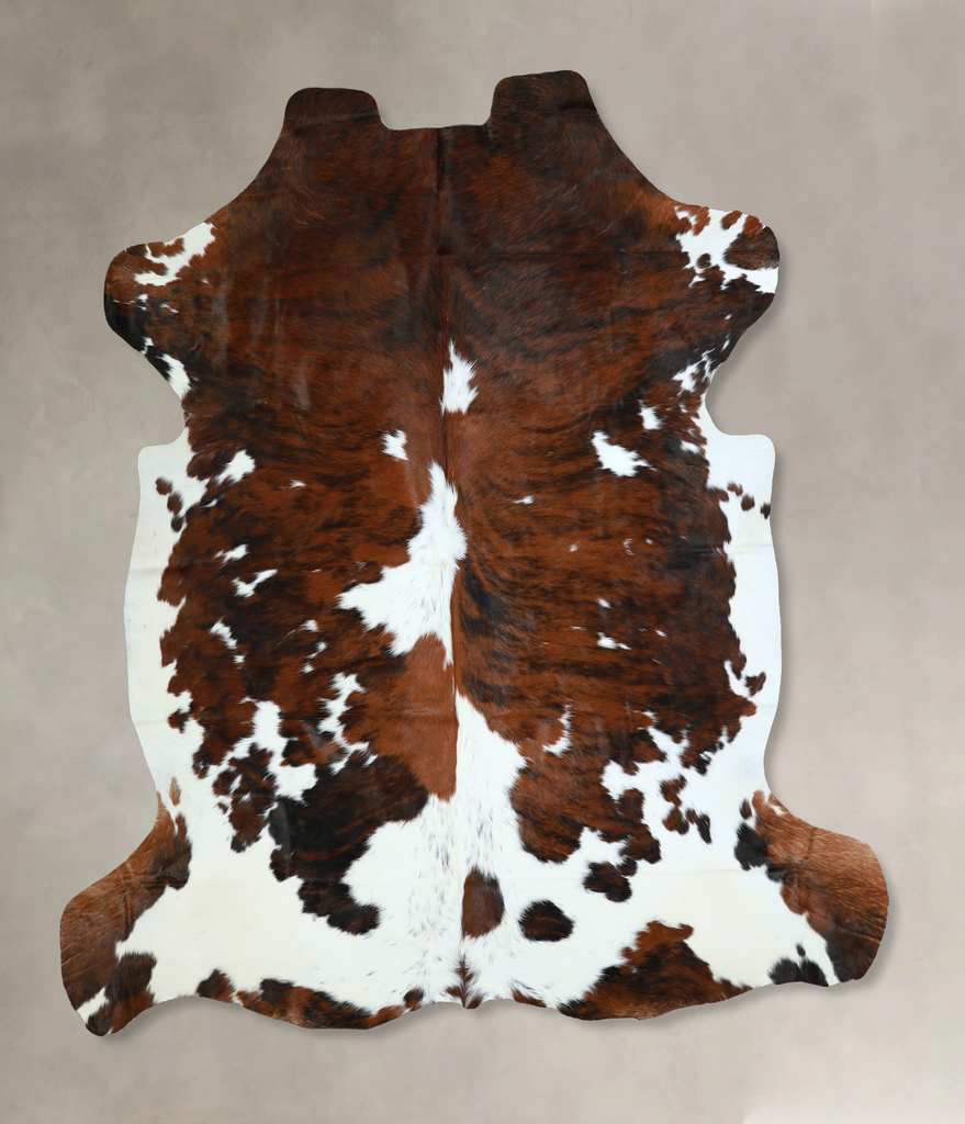 Tricolor X-Large European Cowhide Rug 7'0"H x 6'10"W #A41133 by Hudson Hides