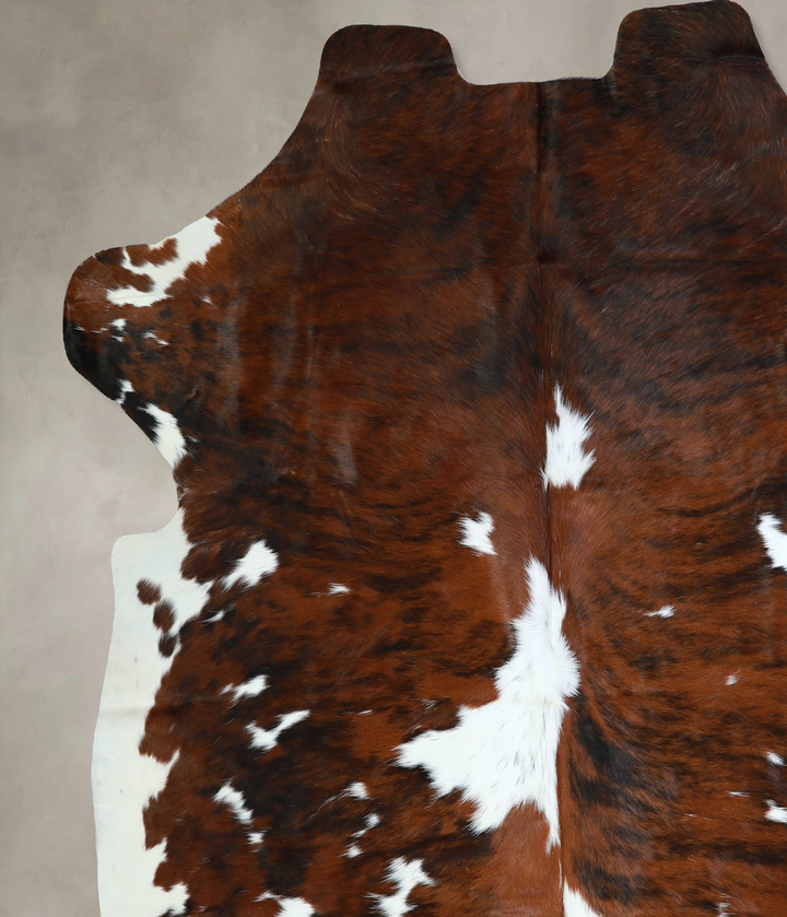 Tricolor X-Large European Cowhide Rug 7'0"H x 6'10"W #A41133 by Hudson Hides
